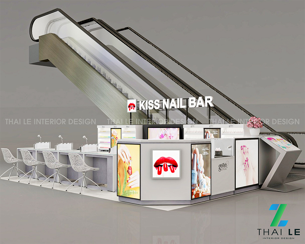 Thiết kế nội thất showroom Kiss Nail Bar Q10